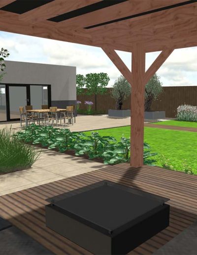 3D tuinontwerp tuinontwerper nieuwbouw Bedum